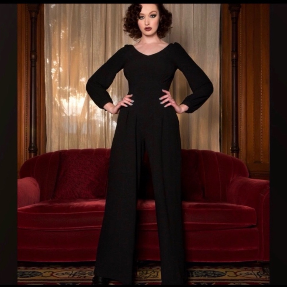 Pinup Couture Elizabeth Taylor Black Jumpsuit